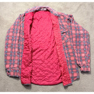 Vintage Sears 70s Flannel Quilted Lining L Shirt Jacket Shacket Mens Made USA L